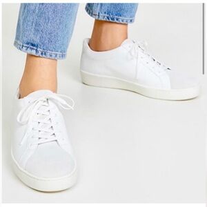 Sneakers- Vince. White with white off suede. Wipe it down and almost like new!